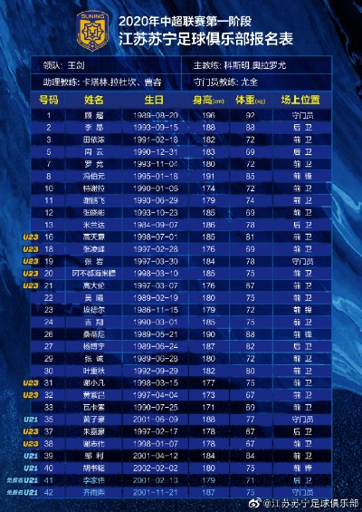 苏宁2017中超报名名单 苏宁2017中超球队报名名单公布-第3张图片-www.211178.com_果博福布斯